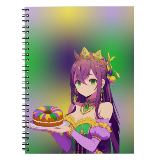Anime Mardi Gras King Kuchen Notizblock (Vorderseite)