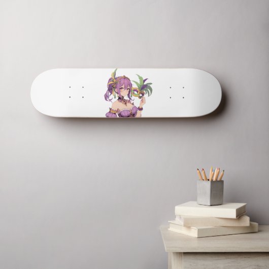 Anime Mardi Gras Maske Skateboard (Wandkunst (Horz))