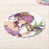 Anime Mardi Gras Maske Untersetzer (angewinkelt)