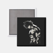 Anime Men Character Bicep Workout Motivational  Magnet (Vorderseite/Rückseite)