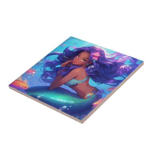 Anime Mermaid Girl Fantasy Art Fliese (Seite)