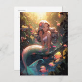 Anime Mermaid Girl Fantasy Art Postkarte (Vorne/Hinten)