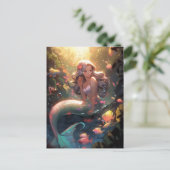 Anime Mermaid Girl Fantasy Art Postkarte (Stehend Vorderseite)