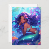 Anime Mermaid Girl Fantasy Art Postkarte (Vorne/Hinten)