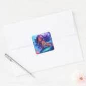 Anime Mermaid Girl Fantasy Art Quadratischer Aufkleber (Umschlag)