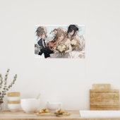 Anime MFM Polyamore Triad Hochzeit Poster (Küche)