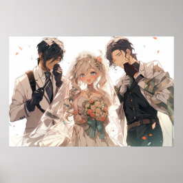 Anime MFM Polyamore Triad Hochzeit Poster