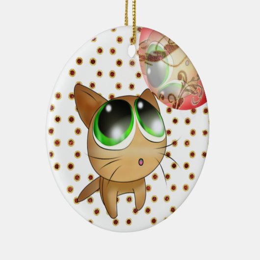 Anime-Miezekatze Keramikornament (Rechts)