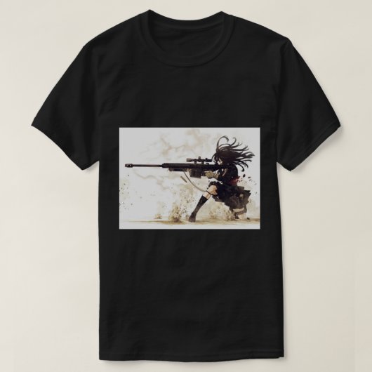 Anime Military Sniper Girl T-Shirt (Design vorne)