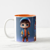 Anime mit schwarzen und Gary-Tattoos Zweifarbige Tasse (Links)