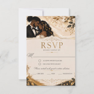 Anime-Moderne-Hochzeit-RSVP-Beilagekarte RSVP Karte