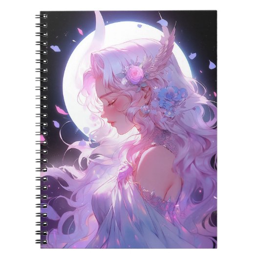Anime Moon Princess Fantasy Art Notizblock (Vorderseite)