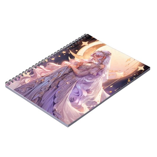 Anime Moon Princess Fantasy Art Notizblock (Linke Seite)