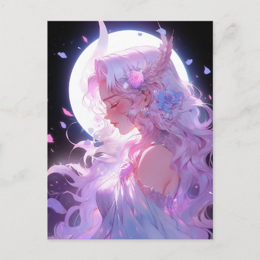 Anime Moon Princess Fantasy Art Postkarte (Vorderseite)