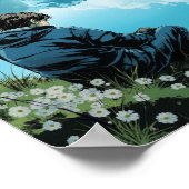 Anime Mountain Lake Serenity Wall Art Poster (Ecke)
