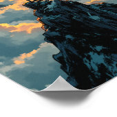 Anime Mountain Summit Sunrise Wall Art Poster (Ecke)