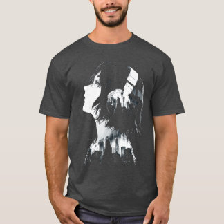 Anime-Musik-Kopfhörer Frauen Junge T-Shirt