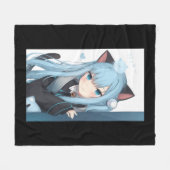 Anime Neko Cat Girl Pastel Kawaii Japanese Waifu O Fleecedecke (Vorderseite (Horizontal))