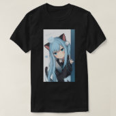 Anime Neko Cat Girl Pastel Kawaii Japanese Waifu O T-Shirt (Design vorne)