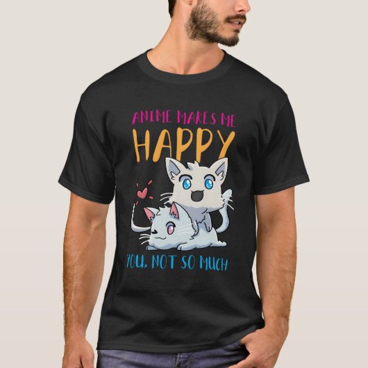 Anime Neko Cat T-Shirt (Vorderseite)