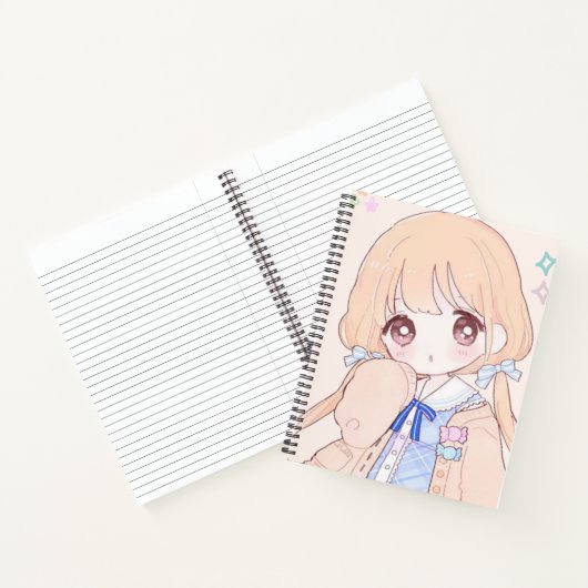 Anime Niedlich Girl Notizblock (Innenseite)