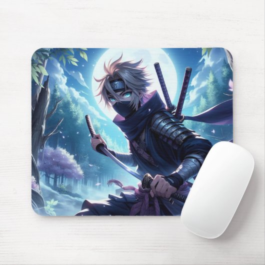 Anime Ninja Warrior Mouse Pad, Fantasy-Maus-Pad Mousepad (Mit Mouse)