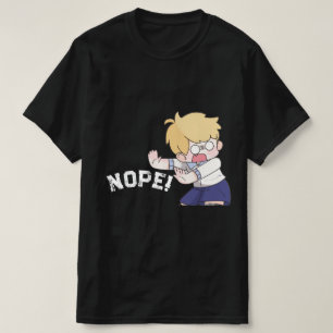 Anime Nope Meme Cute Blonde Jungen Grafik T-Shir T-Shirt
