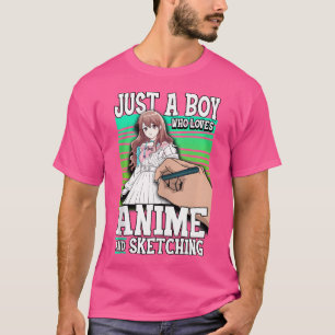 Anime nur ein Junge, der Anime Liebe und Kaw skizz T-Shirt