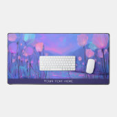 Anime Ocean Kawaii Fantasy Night Sky Floral Glow Schreibtischunterlage (Tastatur & Maus)