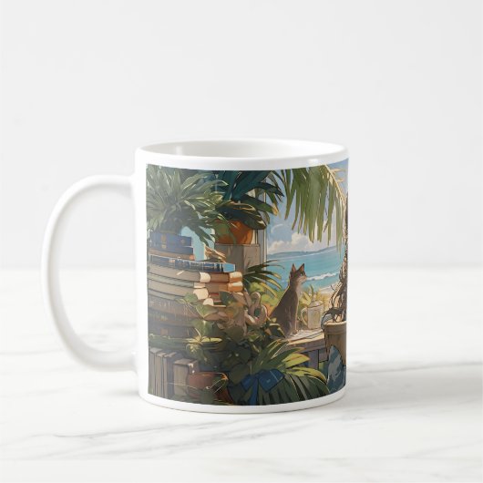 Anime Office am Meer Kaffeetasse (Links)