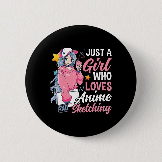 Anime Otaku schenke nur ein Mädchen, das Anime und Button (Vorderseite)