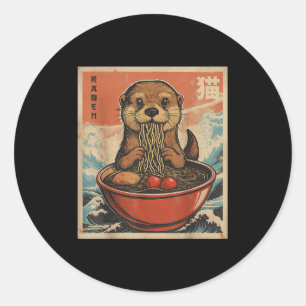 Anime Otter Ramen Japanisch Funny Kawaii Gift Men Runder Aufkleber