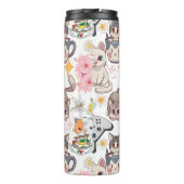 Anime Overload Niedliches Muster D Gray BG Thermosbecher (Rückseite)