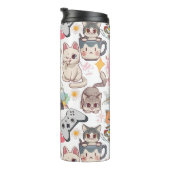 Anime Overload Niedliches Muster D Gray BG Thermosbecher (Nach rechts gedreht)