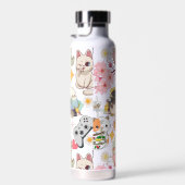 Anime Overload Niedliches Muster D Gray BG Trinkflasche (Rechts)