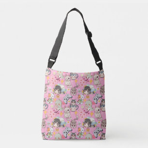 Anime Overload Niedliches Muster L Pink BG Tragetaschen Mit Langen Trägern