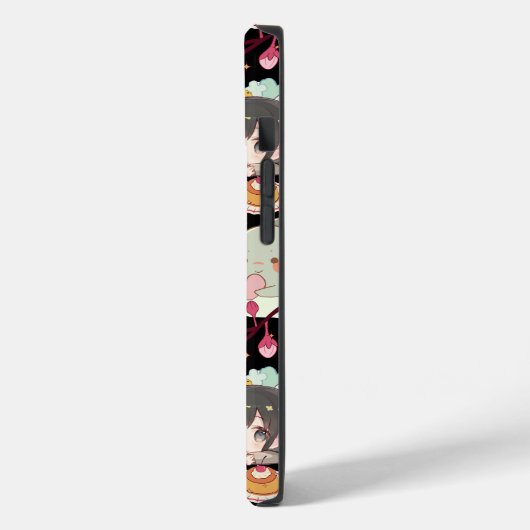Anime Overload Niedliches Muster Schwarz BG Case-Mate iPhone Hülle (Rückseite / Links)