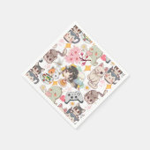 Anime Overload Niedliches Muster Serviette (Ecke)