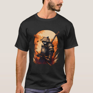 Anime Panda Kawaii japanischer Stil Samurai T-Shirt