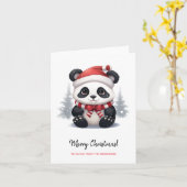 Anime Panda Santa Merry Christmas Karte (Gelbe Blume)