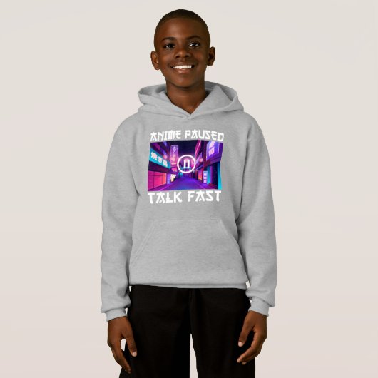 Anime Paused Talk Fast Hoodie (Vorne ganz)