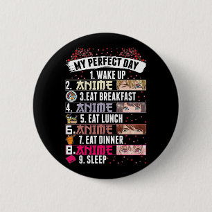 Anime Perfect Day Otaku Girl Japanese Manga Button