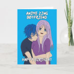 Anime Phantastisch Boyfriend Birthday Card Karte<br><div class="desc">Animiert deine Liebe mit deinem Freund? Warum schicken Sie ihnen nicht diese niedliche, liebevolle animierende Geburtstagskarte, um ihm zu lass zu wissen, dass er wirklich ein phantastischer Freund ist und er ist alles Ihre! Dieses niedliche blaue Design mit Anime Pärchen wird von mir digital handgezeichnet! Sie werden es also nirgendwo...</div>