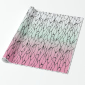 Anime Pink Monarch Pattern Geschenkpapier (Ungerollt)
