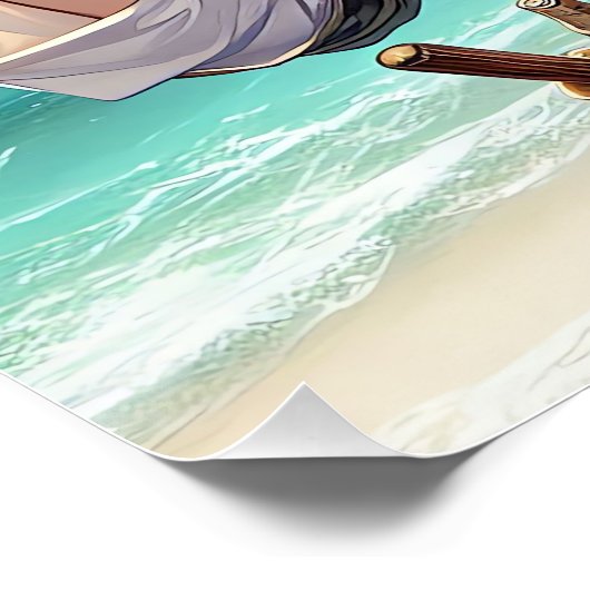 Anime Pirate Maiden Poster - Kapitän unter grüner (Ecke)