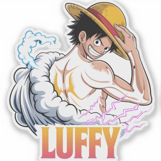 Anime Pirate Warrior Sticker – Straw Hat Hero  (Vorderseite)