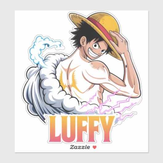 Anime Pirate Warrior Sticker – Straw Hat Hero  (Blatt)