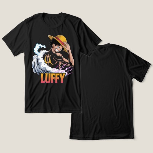 Anime Pirate Warrior Sticker – Straw Hat Hero Powe Tri-Blend Shirt (Design vorne & hinten)