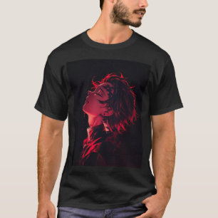 Anime-Porträt-T-Shirt Crimson Shadow T-Shirt