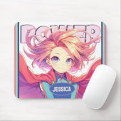 Anime Power Hero Girl Mousepad (Mit Mouse)